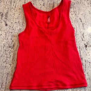 SKIMS Vibrant Red Ribbed Tank Top